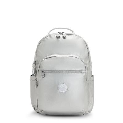 Kipling Seoul Large Metallic Backpacks Silver | IE_Ki1443H
