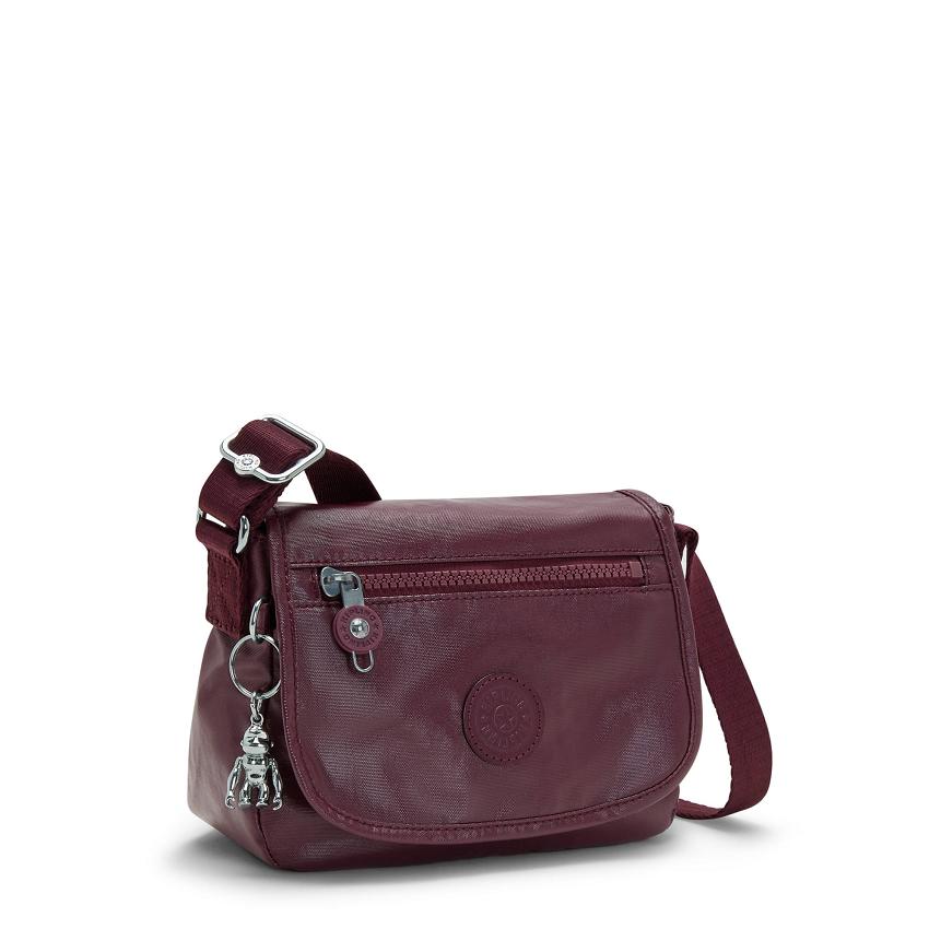 Kipling Sabian Metallic Handbags Burgundy | IE_Ki1898H