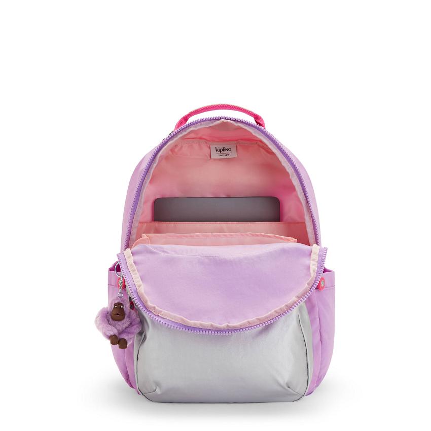 Kipling Seoul Large Laptop Backpacks Purple | IE_Ki1422S