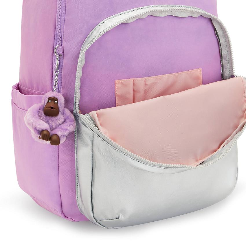 Kipling Seoul Large Laptop Backpacks Purple | IE_Ki1422S